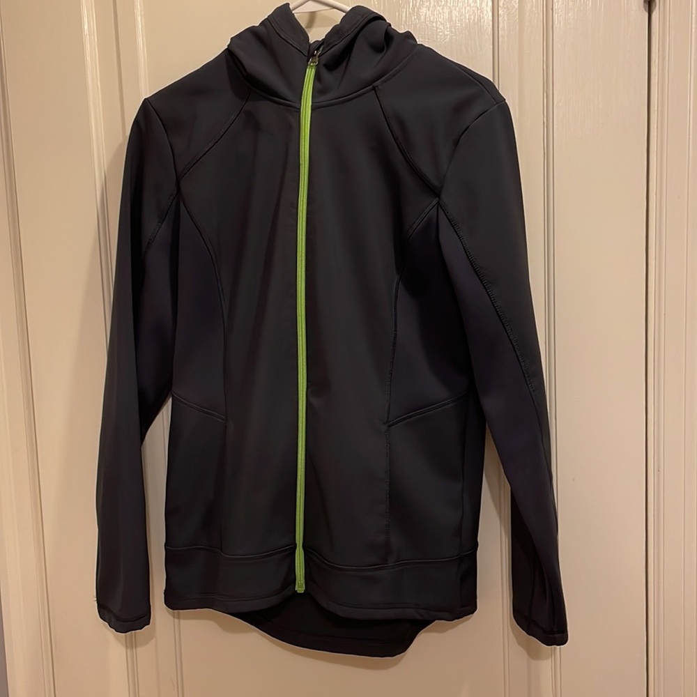 Champion size medium charcoal gray with lime zipper fleece lined jacket